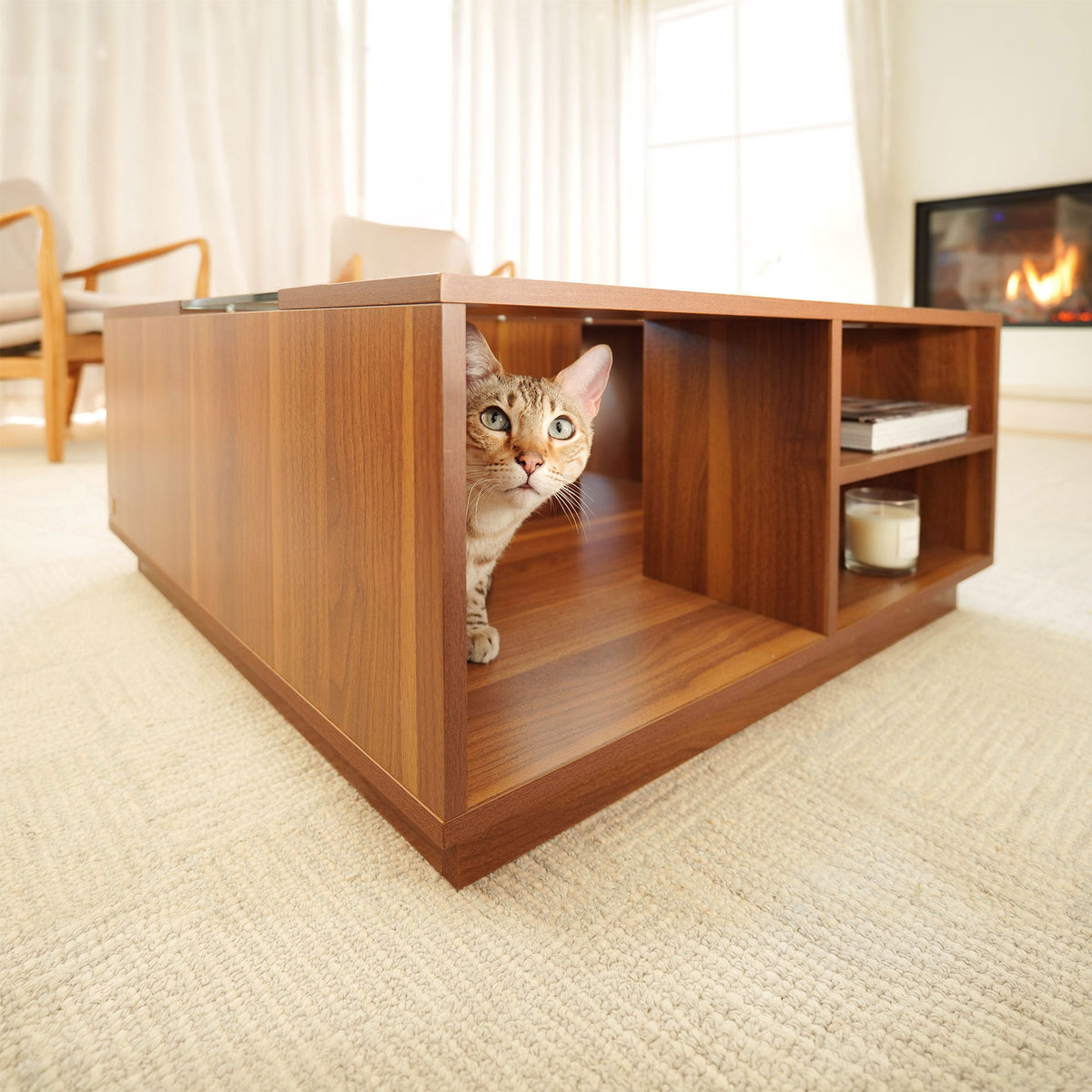 【4catsndogs】ペットハウス付き センターテーブル Coco