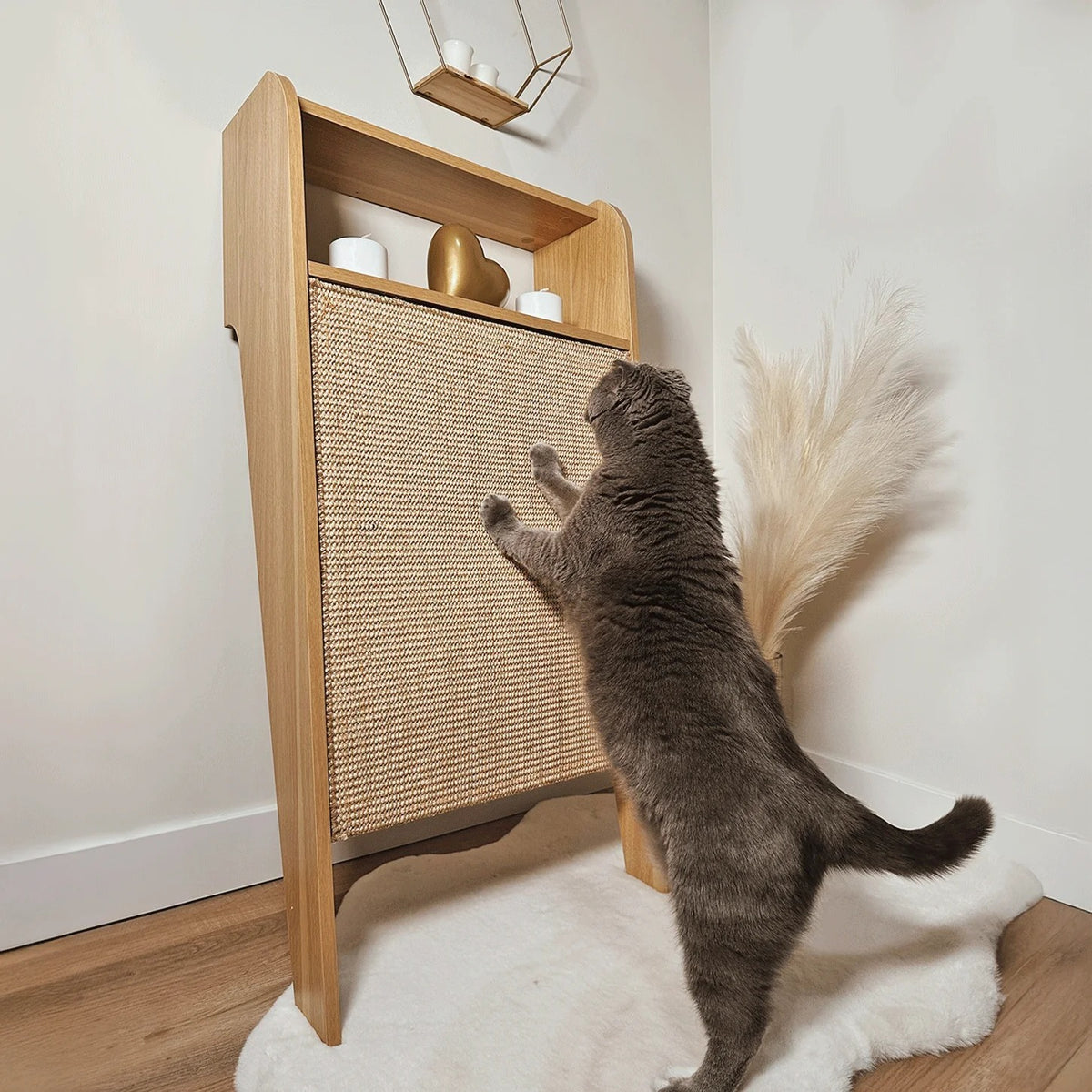 【4catsndogs】壁掛け式 猫用爪とぎ シェルフ Wesley